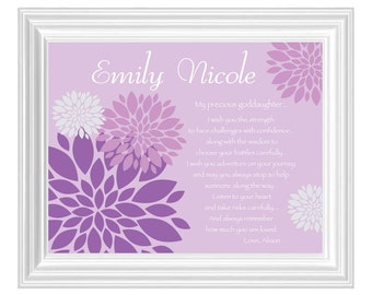 GODDAUGHTER gift personalized - Custom Gift for Goddaughter on Baptism Day - Gift for Communion - Baptism Gift - Gift from Godmother
