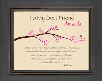 best friend gift personalized print for best friend 8x10 print special ...
