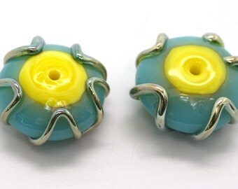 Pearly Karpel Lampwork Beads (1) SRA Made To Order Handmade