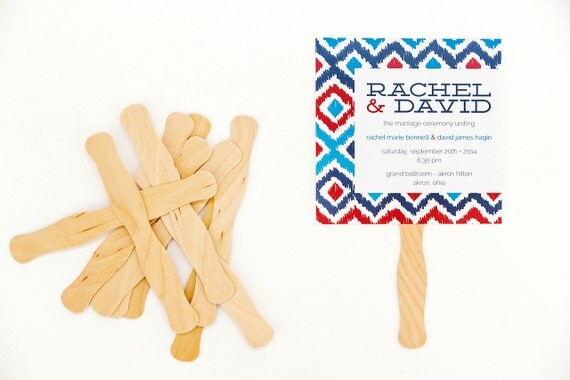 Quantity 175 - Wooden Fan Handles for Wedding Programs - Wavy Fan Sticks Il_570xn