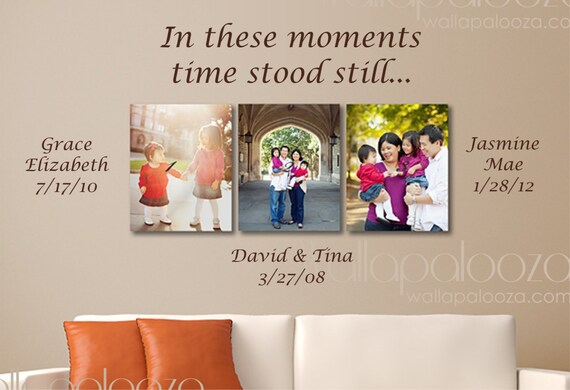 In These Moments Time Stood Still Wall Art Removable Vinyl Decals Quote Sticker Color Black