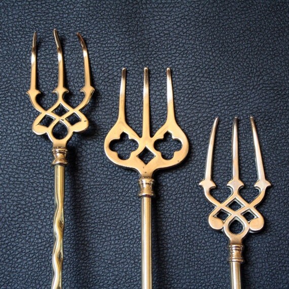 Vintage Solid Brass Toasting Forks for Marshmallows or
