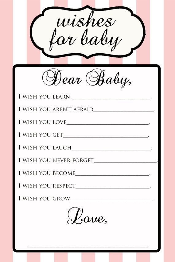 Printable Wishes For Baby Baby Shower