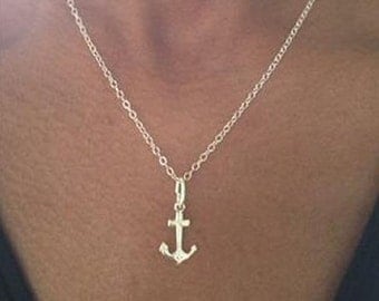 Sterling Silver Anchor Necklace Nautical Jewelry Jewellery UK Shop Mothers Day Gift Birthday Gift