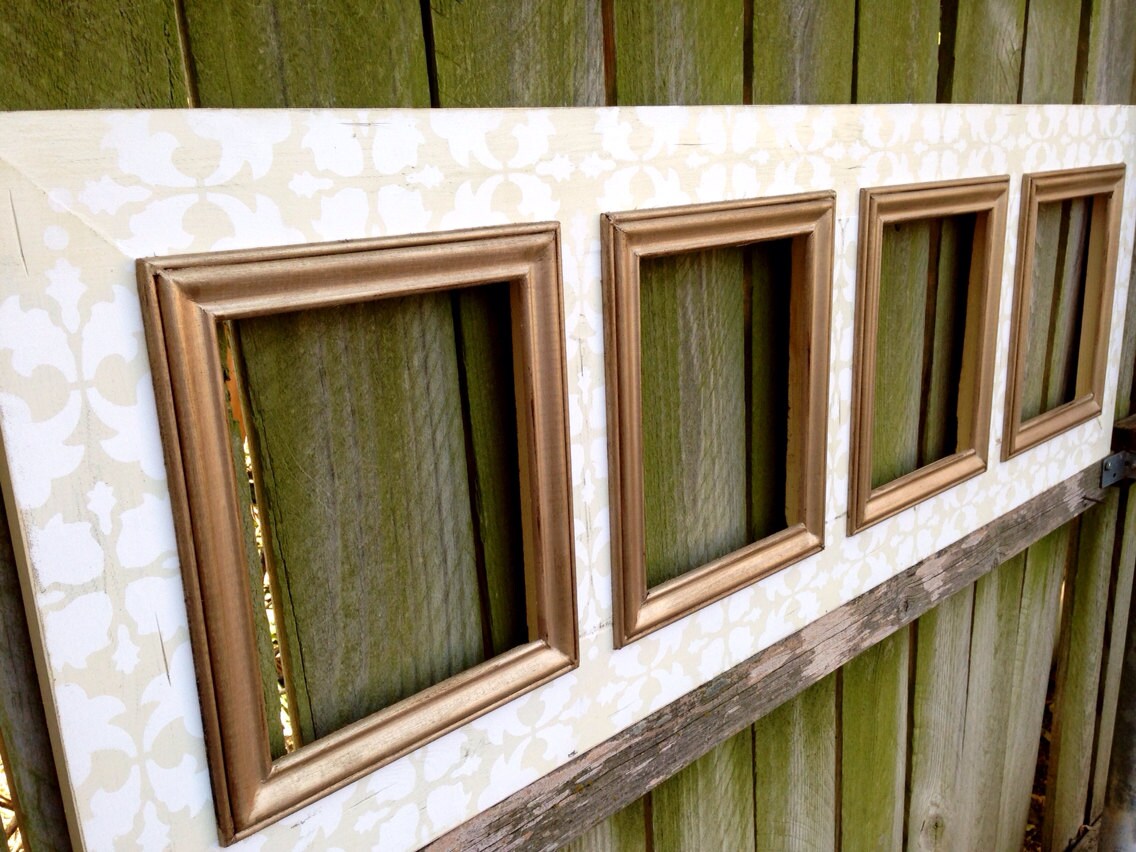 8x10 multi opening quad distressed frame white on white