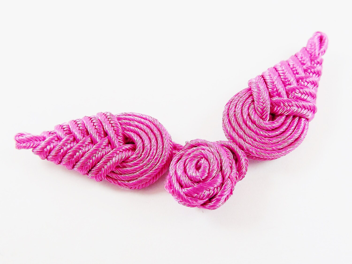 Violet Pink Chinese Knot Button Closures Clasp Soutache Cord