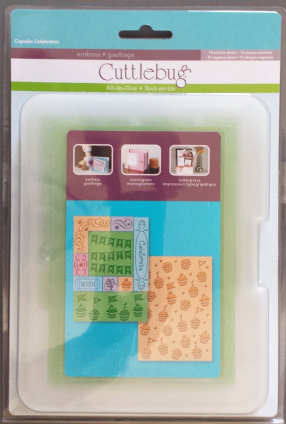 Cricut Cuttlebug All In One Embossing Plate Set CUPCAKE