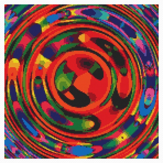 Awesome Groovy Baby Orange Cross Stitch Pattern, Chart, PDF