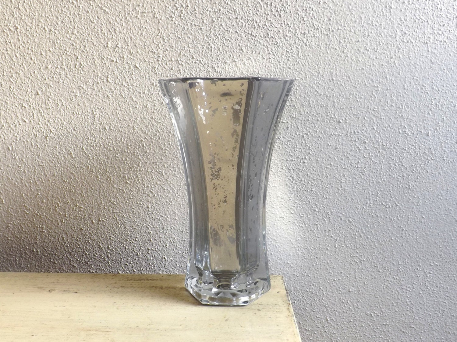 Geometric Mercury Glass Vase Tall Mercury Glass Vase