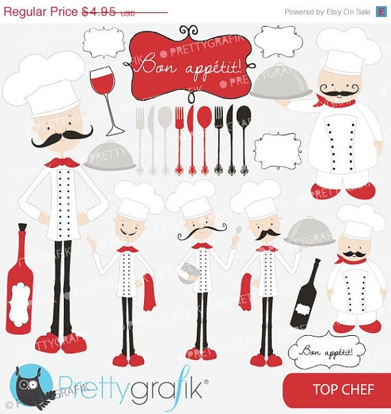 40% OFF SALE chef kitchen clipart commercial use, vector graphics, digital clip art, digital images - CL557 Il_570xn