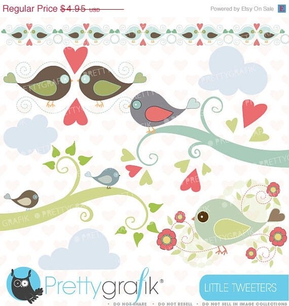 60% OFF SALE bird tweet clipart commercial use, vector graphics, digital clip art, digital images - CL426 Il_570xn