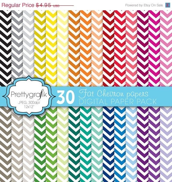 80% OFF SALE fat chevron digital paper, commercial use, scrapbook papers, background - PS585 Il_570xn