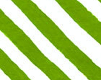 Diagonal Stripes, Green or Black and White by In The Beginning Fabrics - Yardage
