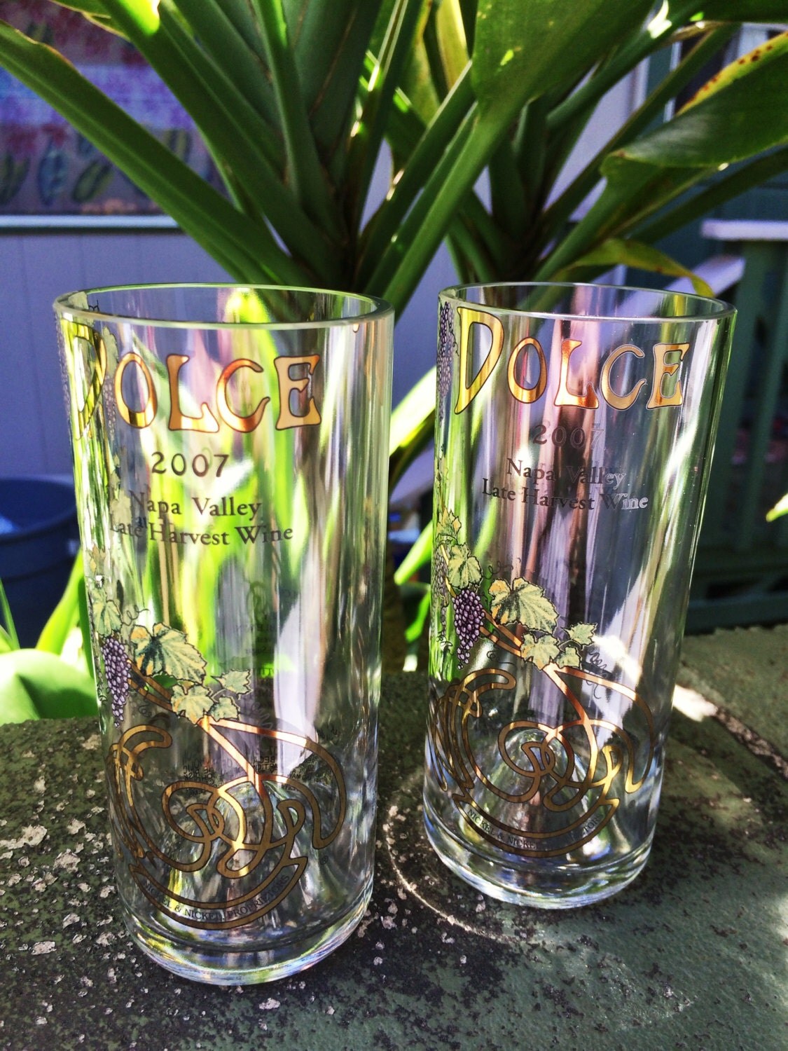 Dolce Dessert Wine Glasses set of 2 by CupcycleGlassWorks on Etsy