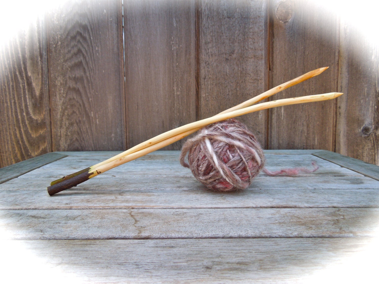 US 9 5.5mm hand carved wooden knitting by HeavenSpunCreations