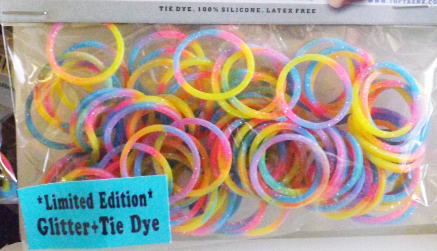 loom glitter Rubber bands for Rainbow Loom glitter Tie Dye100