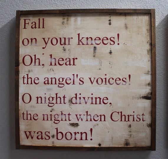 Items similar to Fall on Your Knees Handpainted Christmas Sign on Etsy
