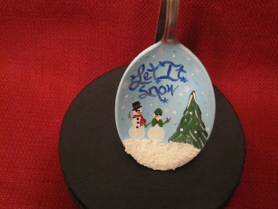 Vintage Bent Spoon Snowman Couple Ornament
