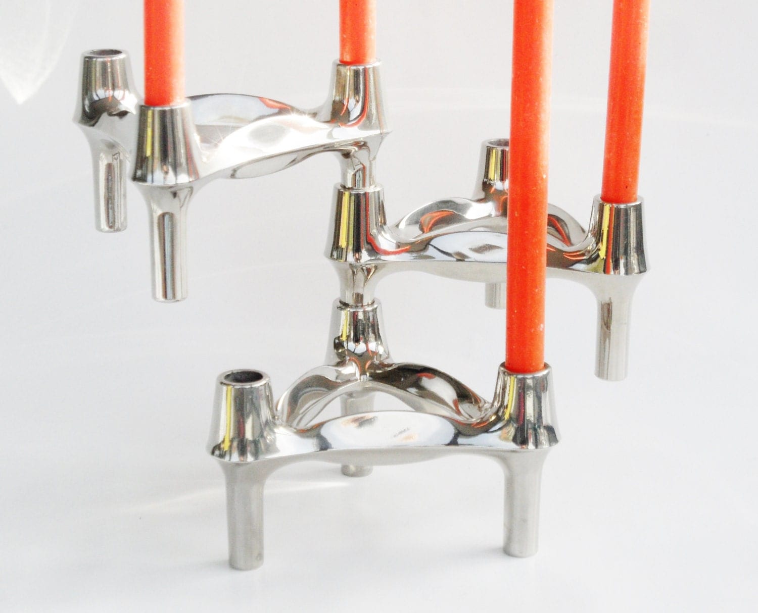 Set of 3 BMF Nagel stackable candle holders West Germany