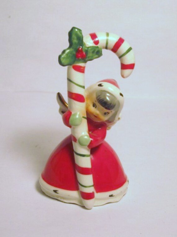 candy cane christmas angel fairy figurine