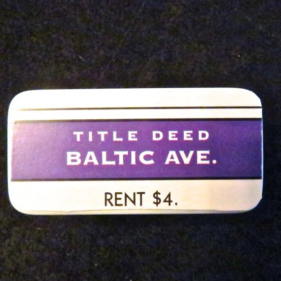 Vintage Monopoly Strong Domino Baltic Ave New York