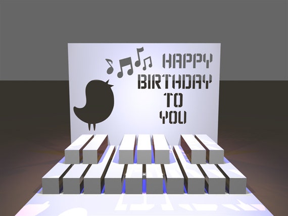 Download Happy Birthday Piano 3D Popup SVG Cutting File