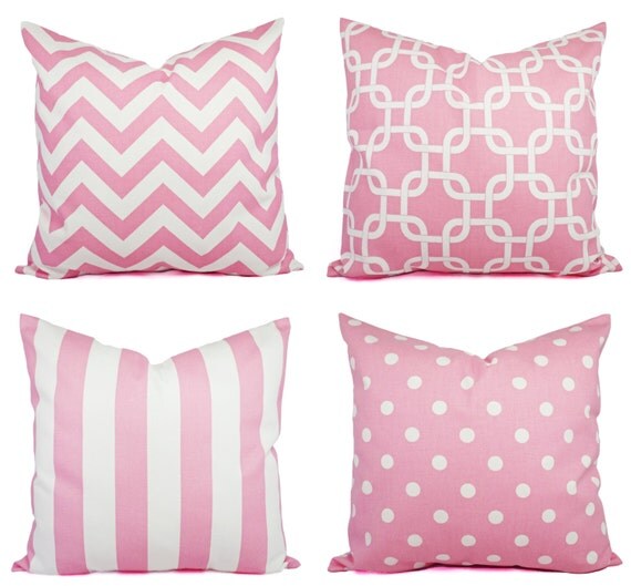 Baby Pink Throw Pillow Covers Pink by CastawayCoveDecor on