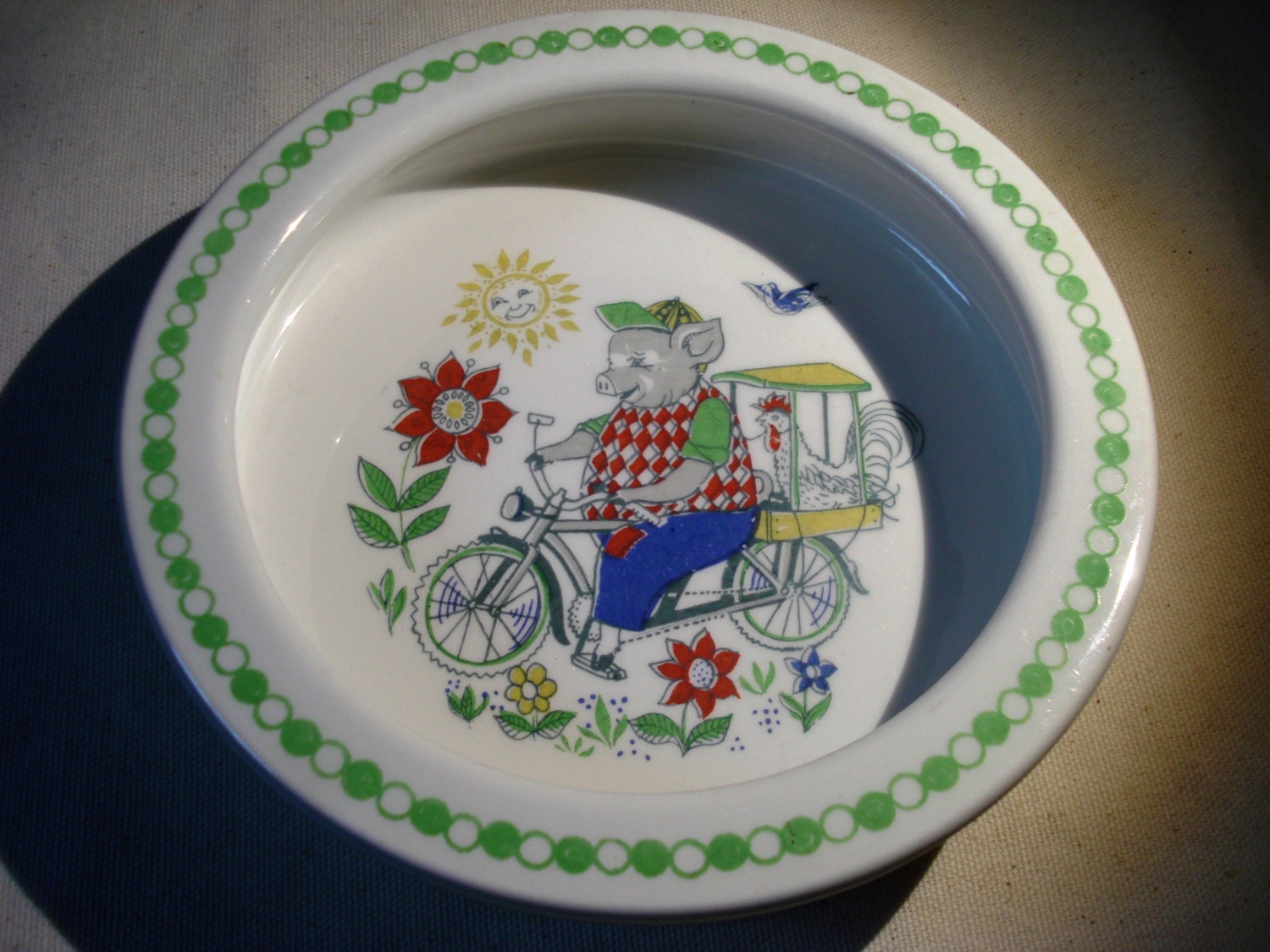 Baby Plate Figgjo Flint Norway Pig on Bike Vintage 1970s Bowl – Haute Juice