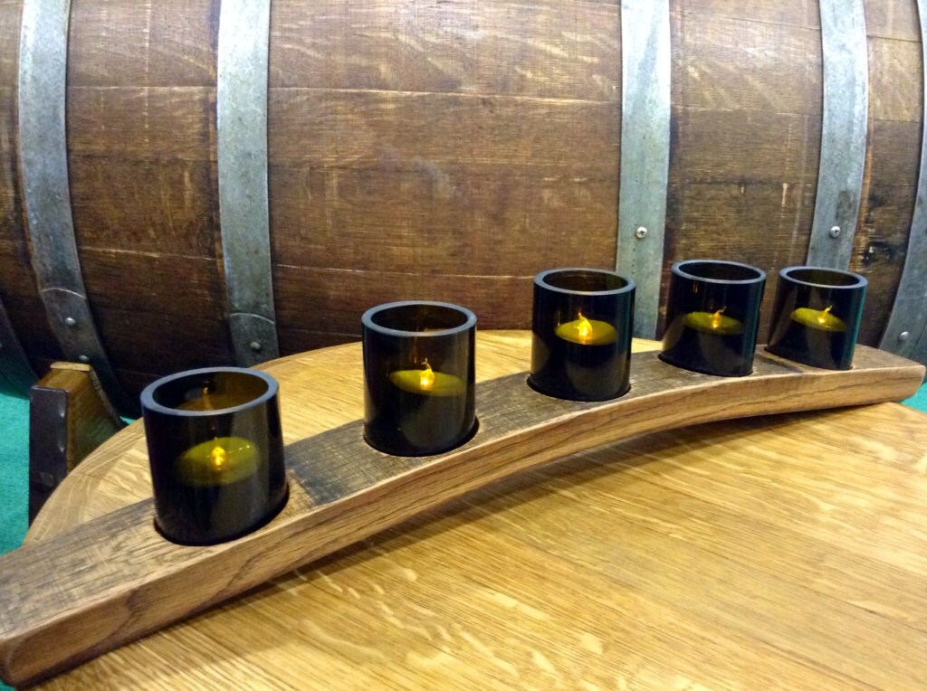 Wine Barrel Stave Votive Candle Holder by CorkToBarrel on Etsy