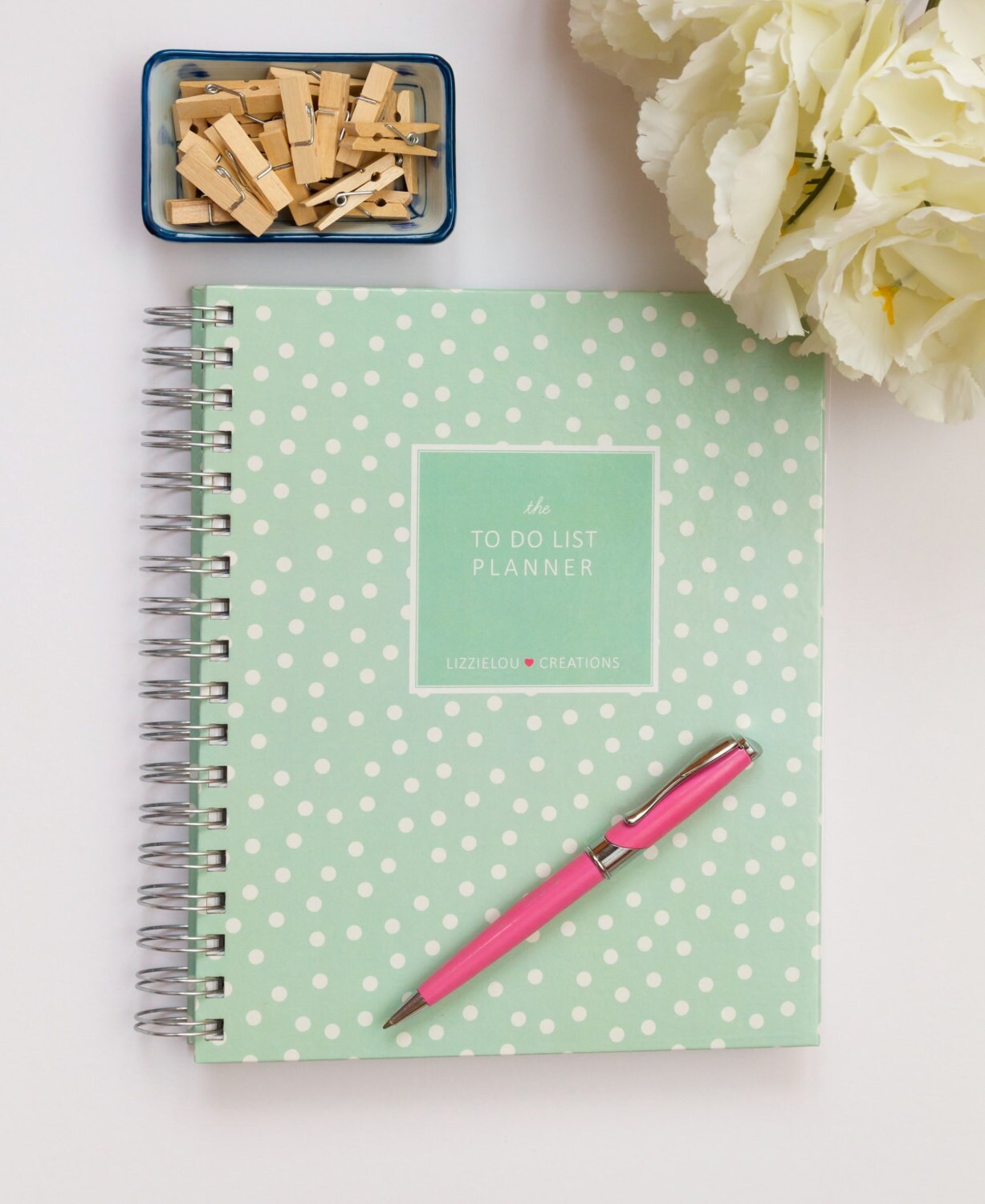 20142015 To Do List Planner / HARDCOVER / teal dots