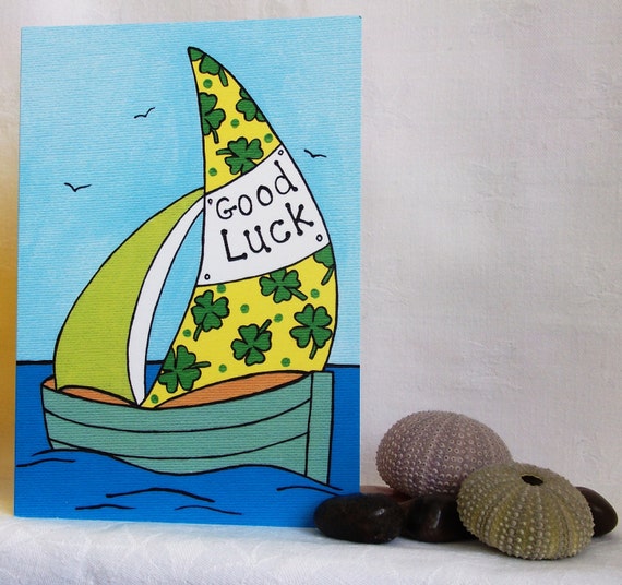 Good Luck boat greeting card