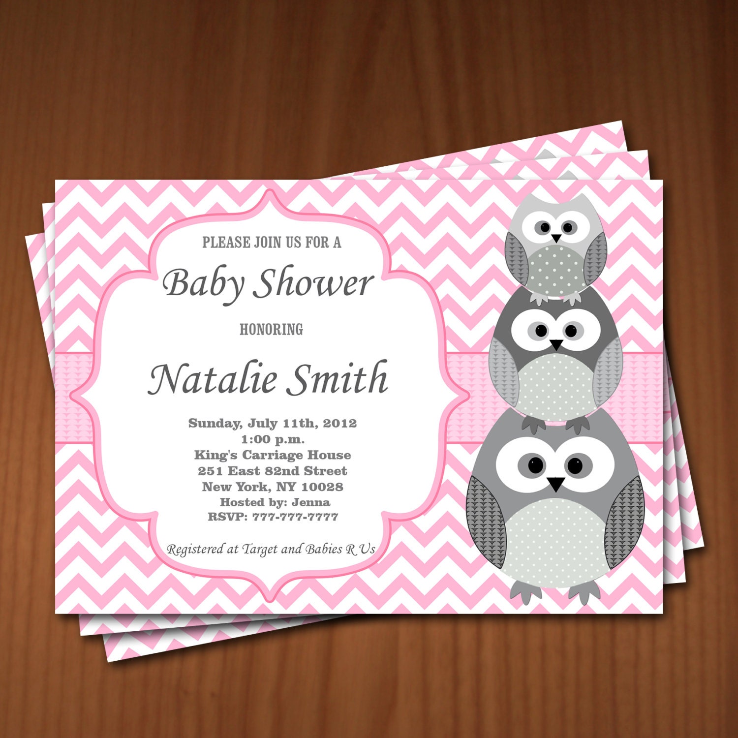 Owl Baby Shower Invitation Girl Baby Shower invitations