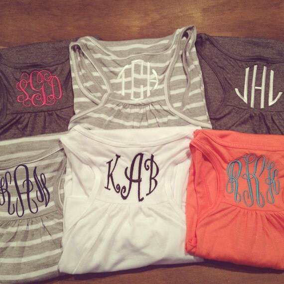 Personalized Monogrammed Racerback Tank-top