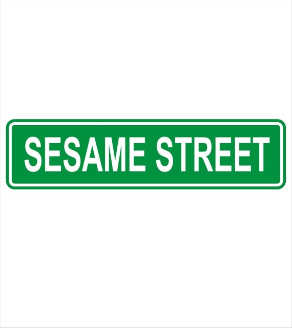 Sesame Street Sign 6 x 24 Aluminum Elmo Big Bird by KrazySignsUSA