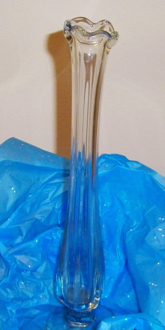 EAPG Tall Clear Glass Bud Vase by PULSEent on Etsy