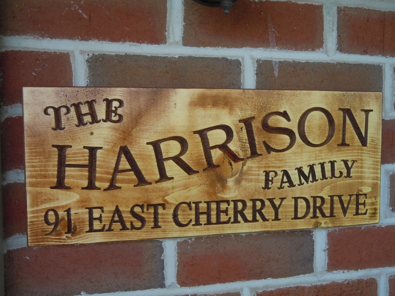 Address Sign Outdoor Family Name Personalized Carved Street