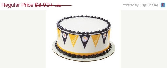 SUMMER SALE NFL-Pennant-Steelers- Borders Edible Image Cake Topper Il_570xn