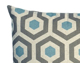 one blue and grey decorative throw zipper pillow cover 8 fabrics and 11 sizes accent pillow - Blue Decorative Pillows one blue and grey decorative throw zipper pillow cover 8 fabrics and 11 sizes accent pillow - Blue Decorative Pillows