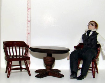 Miniature Dollhouse Table and 2 Chairs