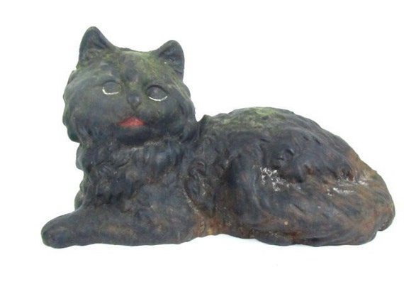 Antique cast iron cat,iron door stop,black cat,home decor,farmhouse decor,iron animal,