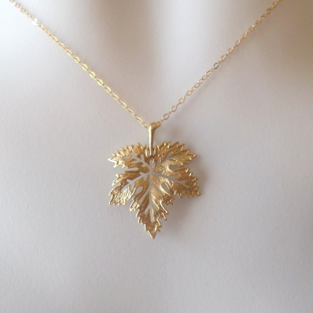 Set of Four maple leaf necklaces Gold Maple Leaf Necklace