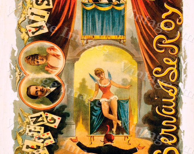 vintage 1890 Servais LeRoy Magic magician Poster 10 X 14 Fine Art Print Giclee home wall decor