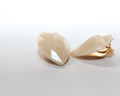 White Clip-On Earrings- white Earring -Bridesmaid Jewelry - Maid Of Honor - Romantic Earrings - Delicate Earrings - Elegant Earrings