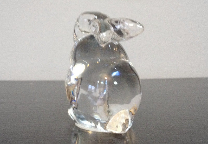 clear glass rabbit figurine