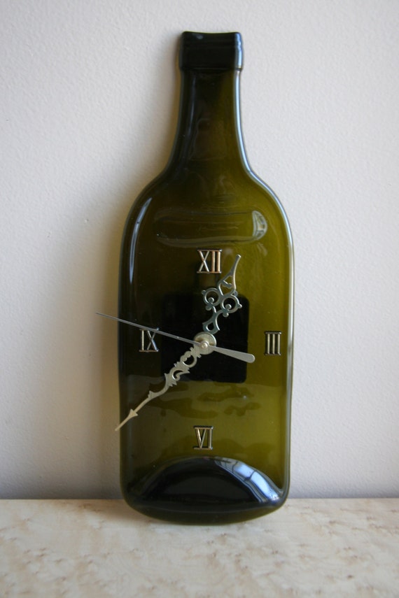 Items similar to Melted Wine Bottle Clock on Etsy