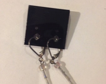 Clear Dangle Glass Earrings