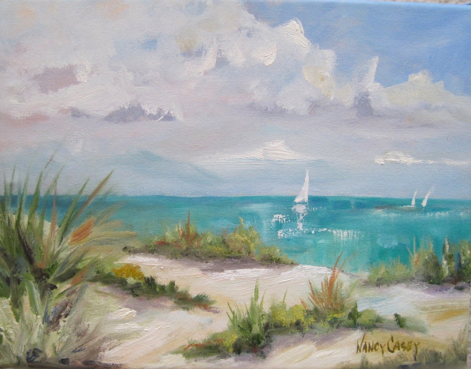 Original Oil Painting Seascape Ocean Beach By Nancycaseygallery