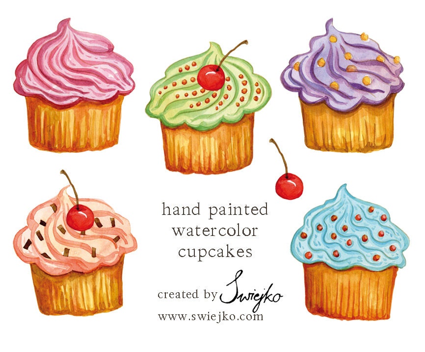 Clip Art Watercolor Clipart watercolor clipart etsy cupcakes watercolour digital clip artm clipart