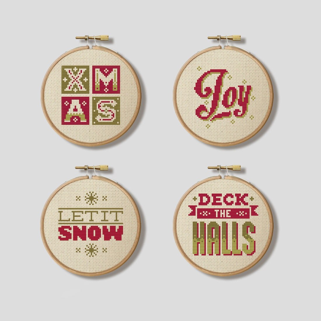 Christmas Classic Hoop Set Cross Stitch Patterns Digital