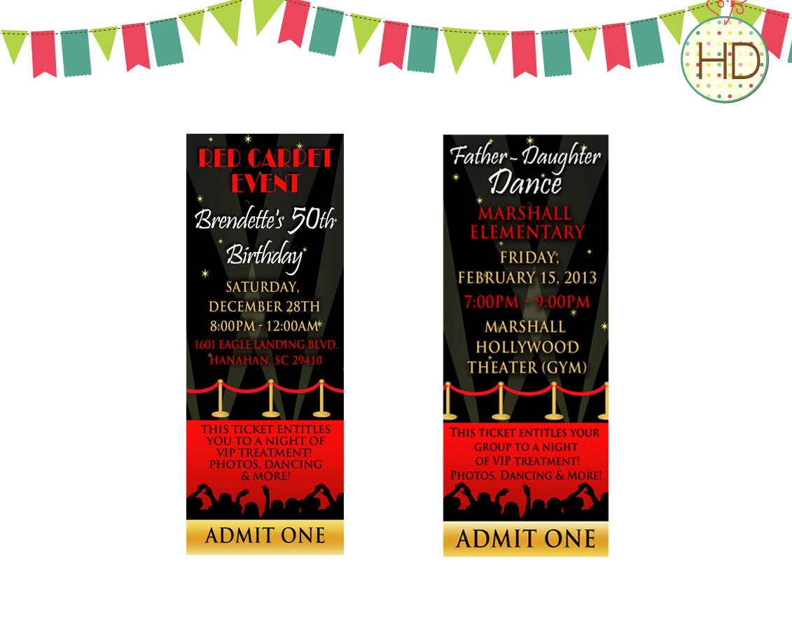 Red Carpet Event Ticket Red Carpet water bottle by HDInvitations